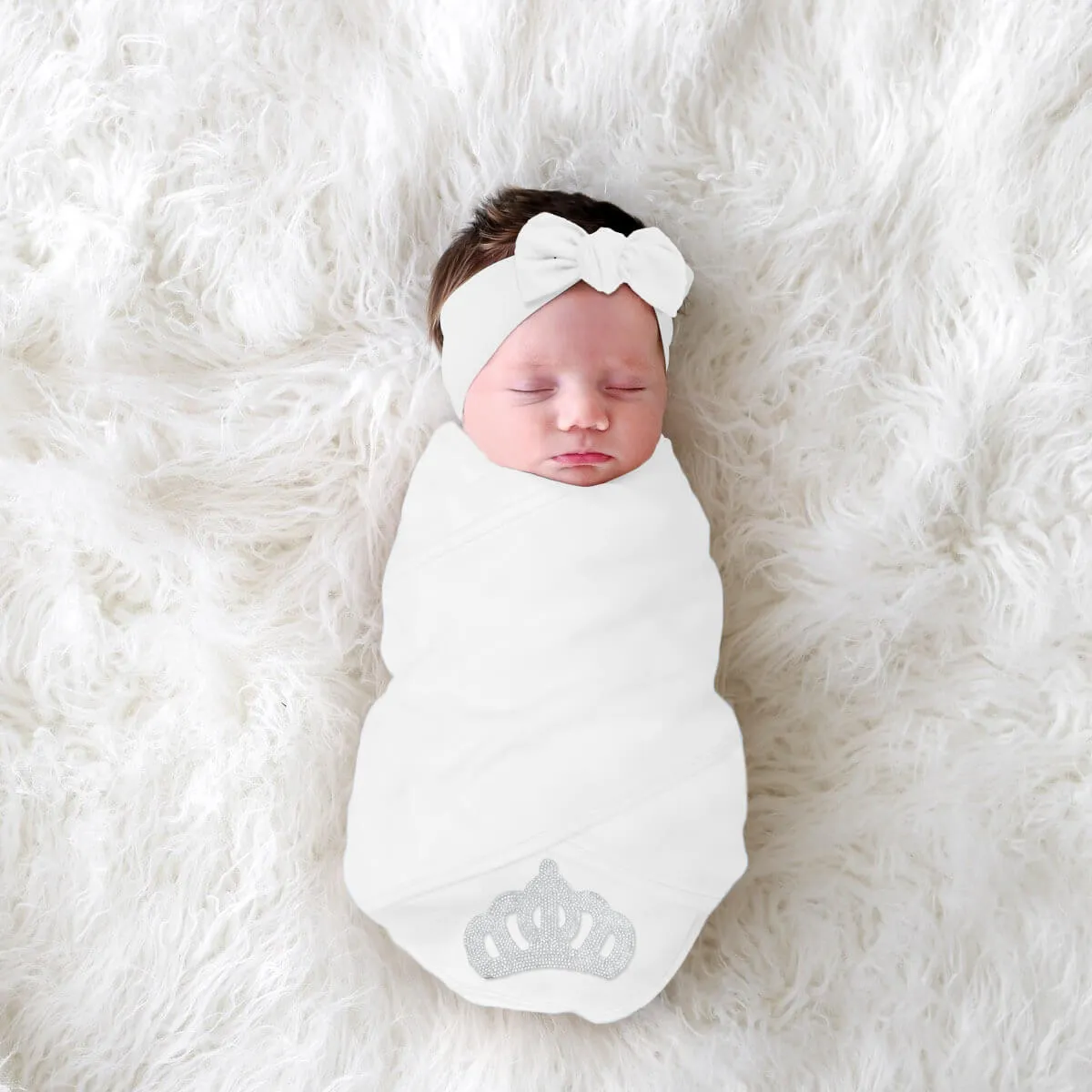 Princess Crown White Baby Swaddle
