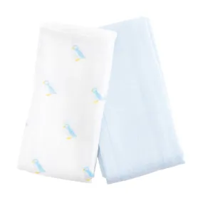 PUFFIN Bamboo Cotton Muslin Swaddle Blankets ‚Äì 2 pack