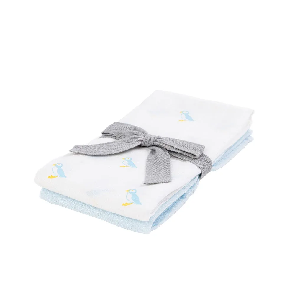 PUFFIN Bamboo Cotton Muslin Swaddle Blankets ‚Äì 2 pack