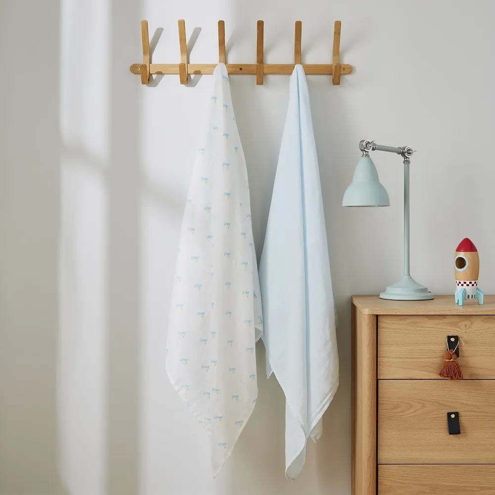 PUFFIN Bamboo Cotton Muslin Swaddle Blankets ‚Äì 2 pack