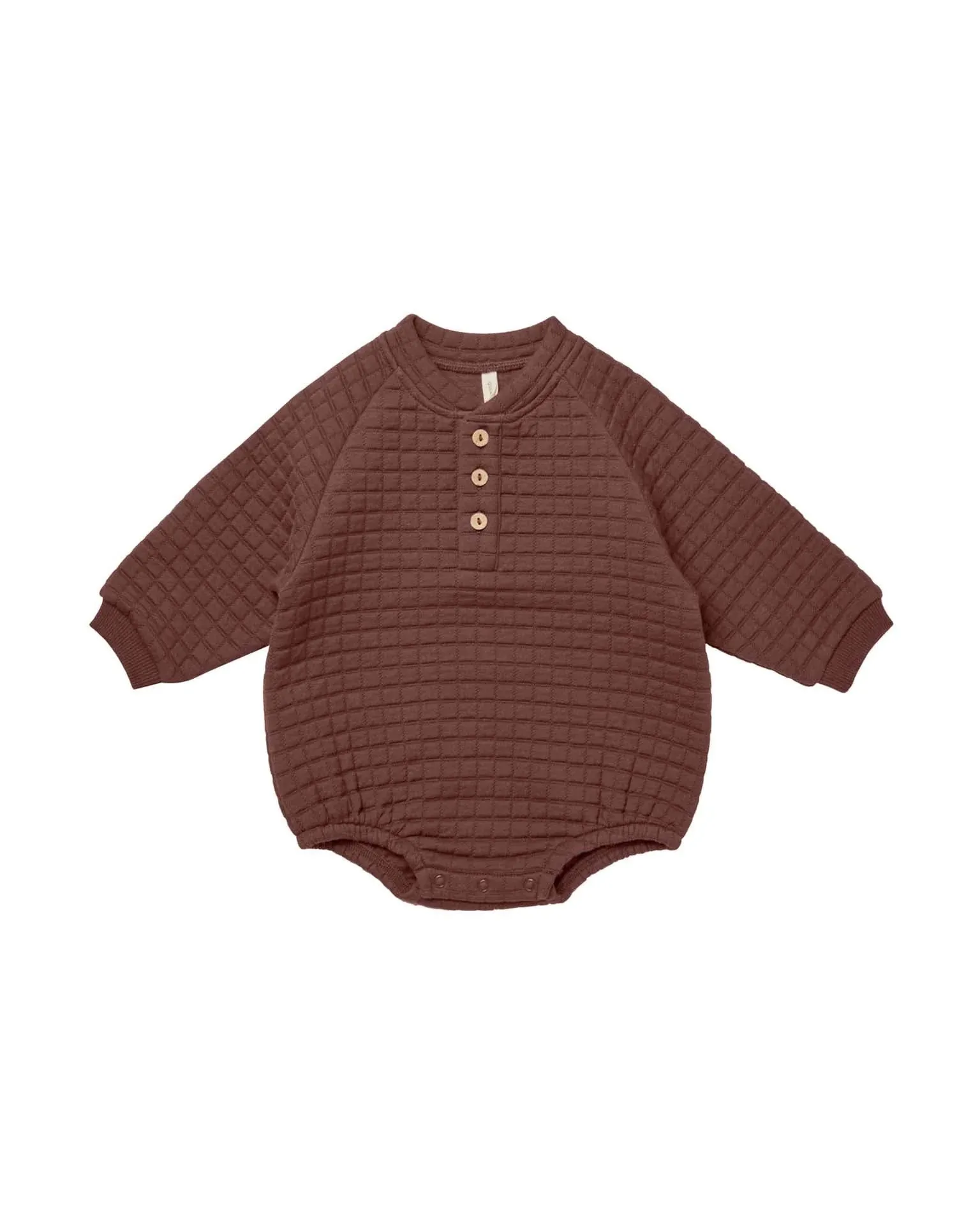 Quincy Mae Plum Henley Bubble Romper