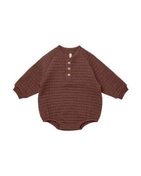 Quincy Mae Plum Henley Bubble Romper