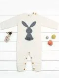 Rabbit Knitted Onesies Long Sleeves Jumpsuit Acrylic Baby Romper