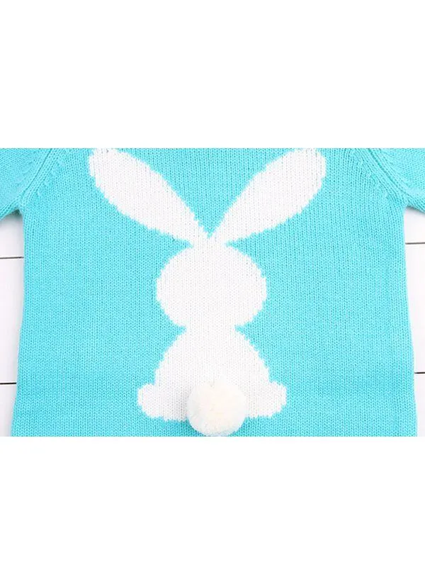 Rabbit Knitted Onesies Long Sleeves Jumpsuit Acrylic Baby Romper