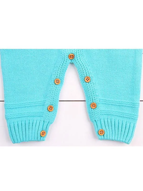 Rabbit Knitted Onesies Long Sleeves Jumpsuit Acrylic Baby Romper