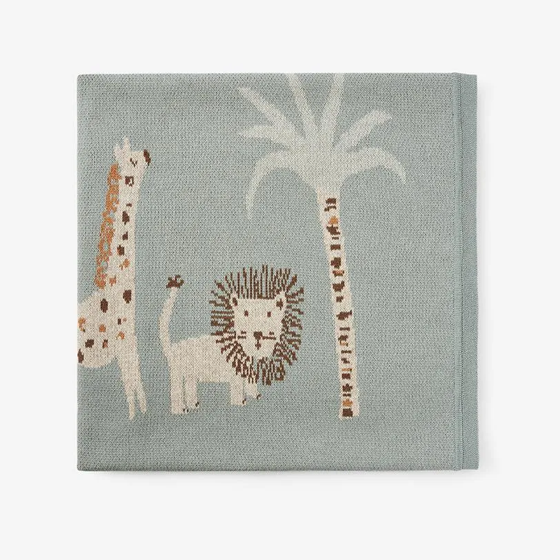 Safari Lion Knit Blanket