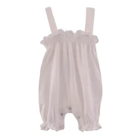 Solid Bamboo Gathered Romper - Baby Rose (SP21)