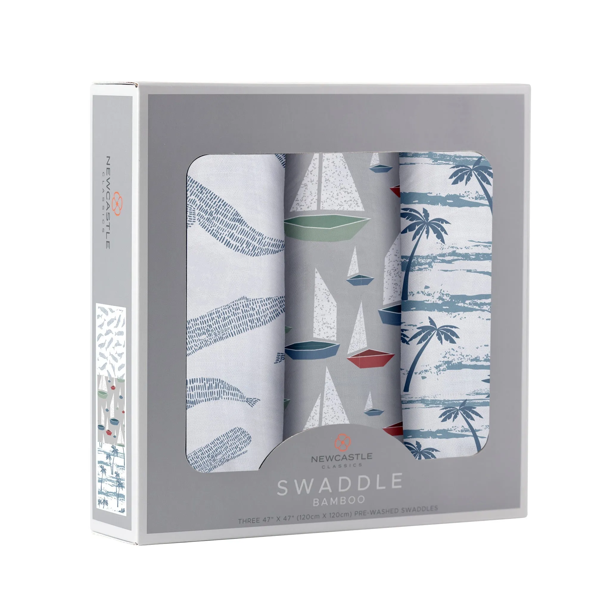 Swaddle Blanket: Ocean Tides Bamboo Swaddle 3 Pack