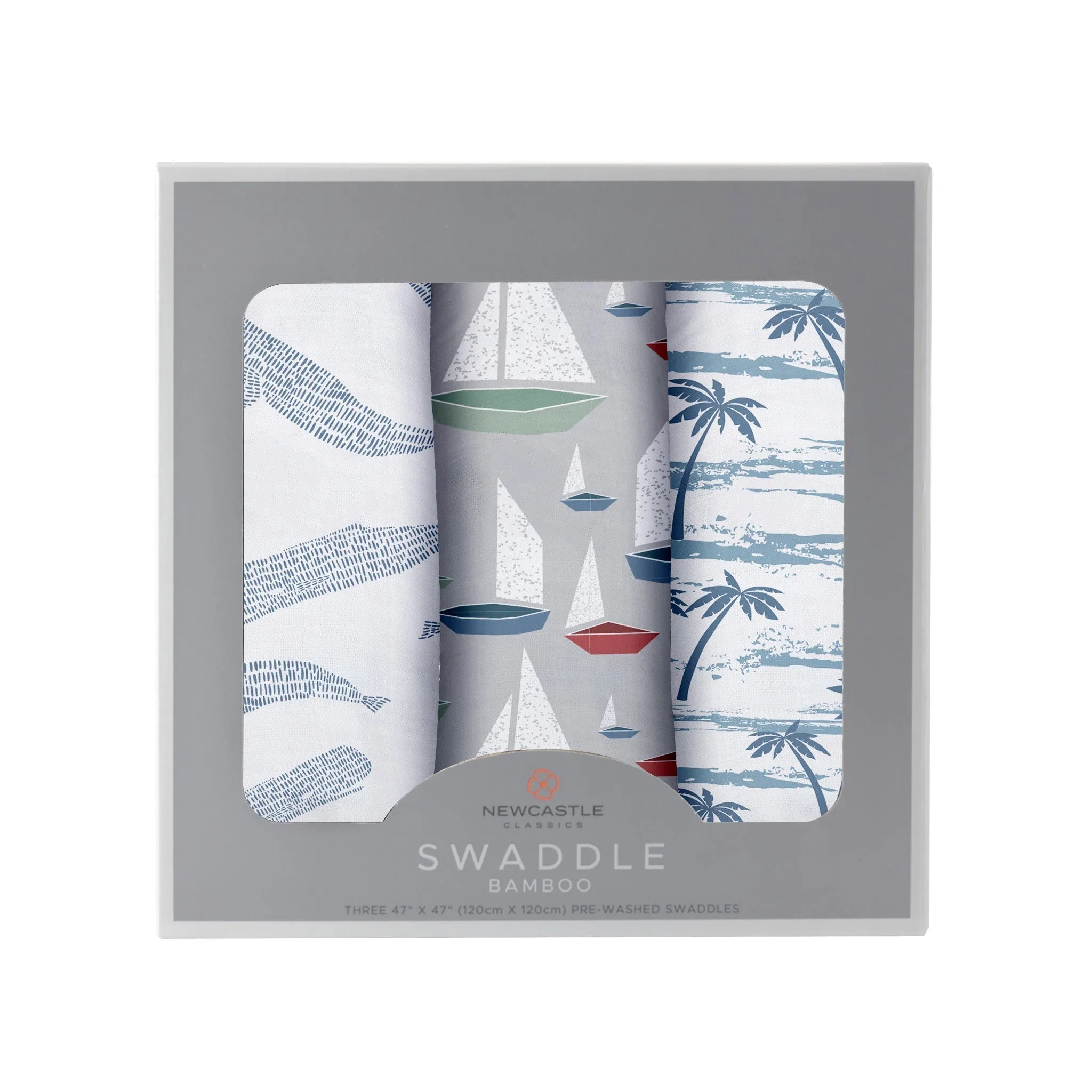 Swaddle Blanket: Ocean Tides Bamboo Swaddle 3 Pack