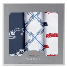 Things That Go Swaddle 3 Pack