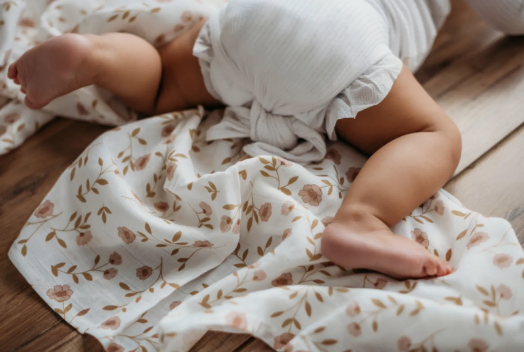 Wildflower Swaddle - White by Mini Wander