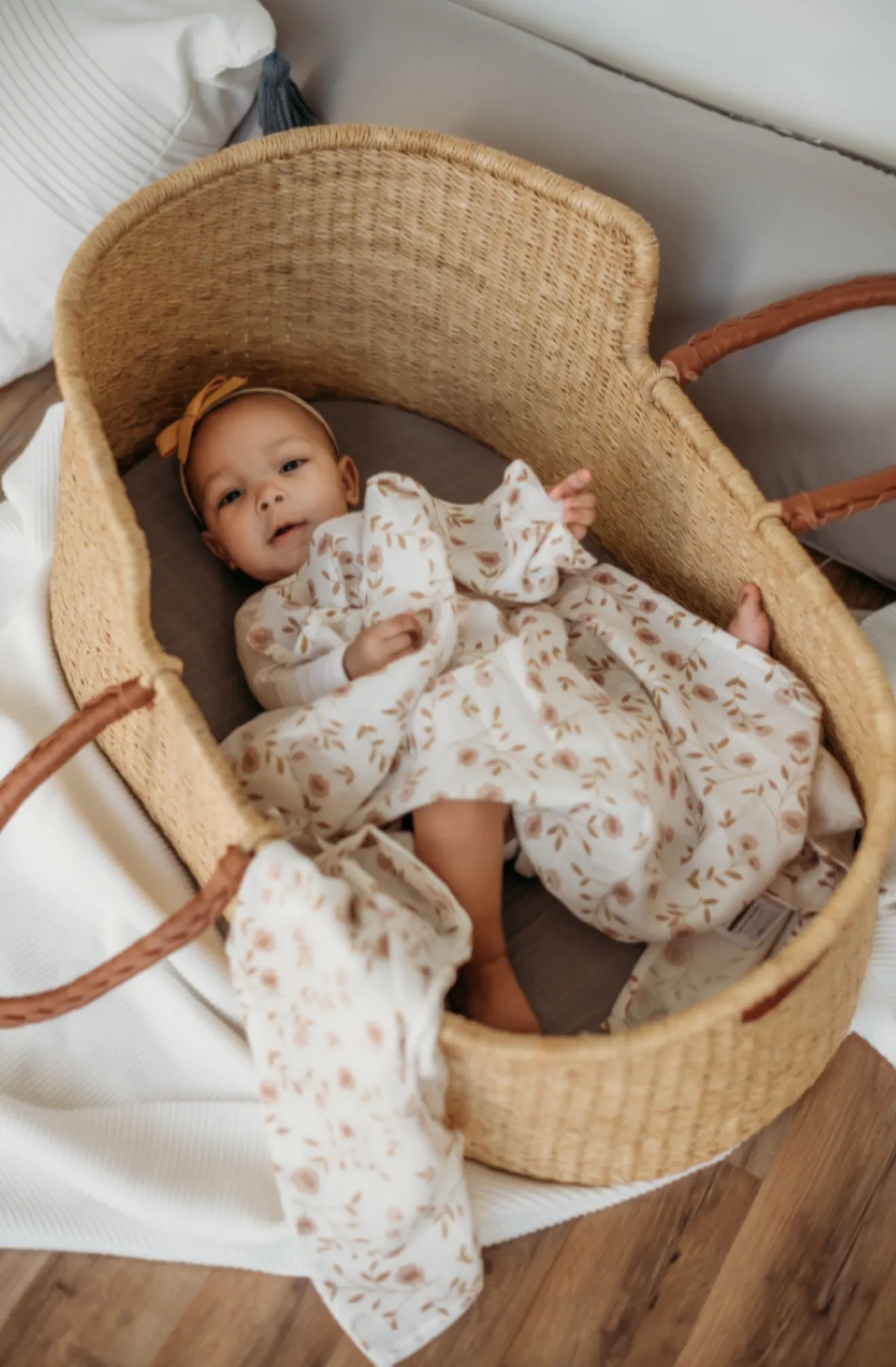 Wildflower Swaddle - White by Mini Wander